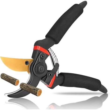 Sécateur Professionnel En Titane - Lames Ultra-Tranchantes Anti-Rouille, Poignées Ergonomiques Antidérapantes Avec Verrou De Sécurité