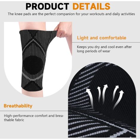 Genouillère De Compression 3D Ajustable - Pour Sport, Soutien, Douleur Genou