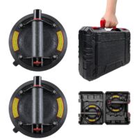 Ventouses RHYSTER 200mm - 2 Pièces - Jusqu'à 300kg - Avec Manomètre - Pour Carrelage, Verre, Meubles