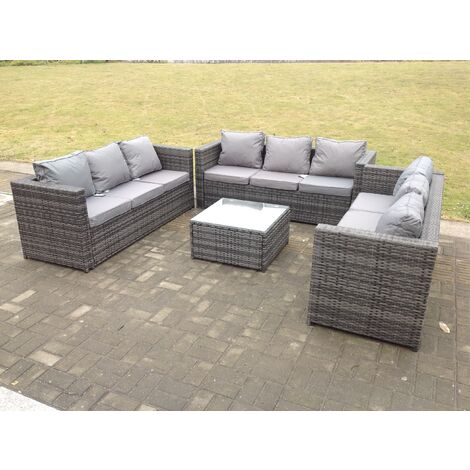 Fimous Extérieur Rotin Meubles De Jardin Salon Canapé Set Formule Forme Table Basse (1/5)