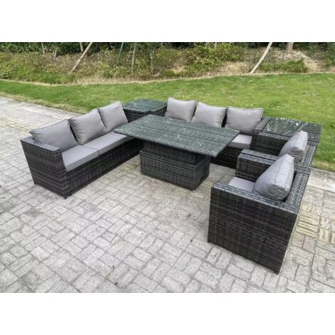 Fimous 8 Places Extérieur En Rotin Meubles De Jardin Canapé Set (1/5)