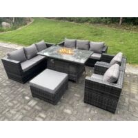 Fimous 9 Places Outdoor Pe Rotin Ensemble de meubles de jardin