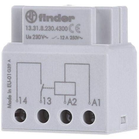 Relais à encastrer en Boîte Monostable 1 NO 230 Vac 12 A sous 250 Vac1 FINDER 133182304300