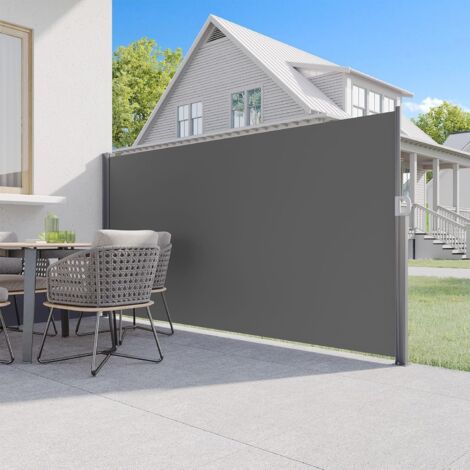 YODOLLA Seitenmarkise 350x180cm, ausziehbar Blickdicht Sonnenschutz Markise, wasserdichter Faltbarer Sichtschutz für Garten Balkon & Terrasse