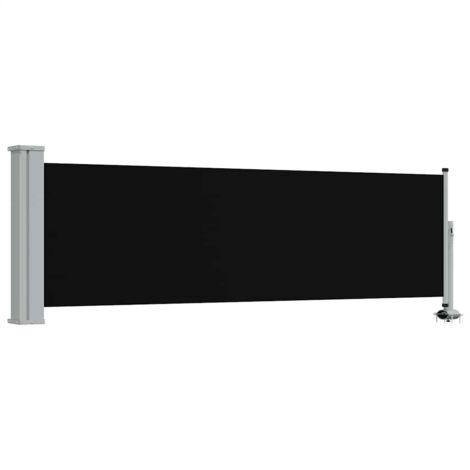 Ausziehbare Seitenmarkise 80x300 Cm – Sichtschutz Für Balkon & Terrasse – Schwarz, UV-beständig