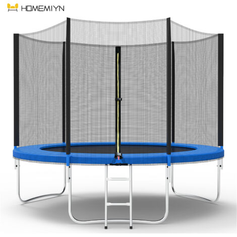 Verstärktes 10FT (305 cm) Gartentrampolin mit Leiter, Sicherheitsnetz und Schutzabdeckung – für Kinder & Erwachsene