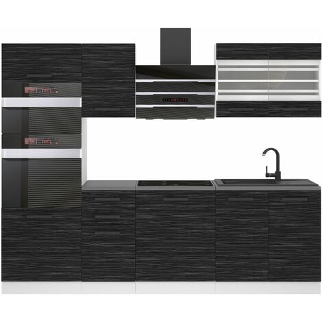 Belini – Cuisine complète 240 cm avec plan de travail en stratifié HPL – Corps en panneaux de particules – Tiroirs en métal avec fermeture silencieuse (1/4)