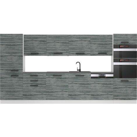 Belini Cuisine Equipee Complete Naomi Muebles de Cuisine Complets - 360 cm. Cuisine Complete sans Plan de Travail, chêne Glamour