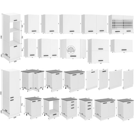 BELINI Habillage de Porte Lave Vaisselle PO60 | Meuble Lave Vaisselle sans  Plan de Travail I Accessoire pour Lave-Vaisselle Cuisine - Teille: 1,6 x 60