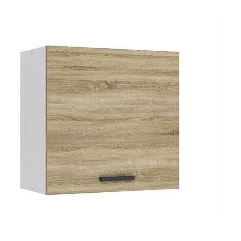 BELINI Meuble Haut Cuisine SG60 I Meubles de Cuisine - Mural, Rangements, 1 Porte I Taille: 29,6 x 60 x 58 cm I Armoire Murale avec Poignée en Métal I Couleur: chêne Sonoma (1/5)