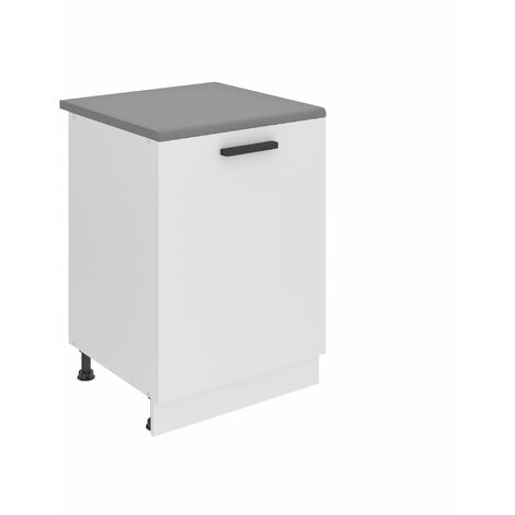BELINI Meuble Cuisine Bas avec Plan de Travail SD I Meubles de Cuisine - Taille: 51,6 x 60 x 85 cm I Petit Meuble Cuisine - 1 Porte I Couleur : Blanc Mat (1/5)