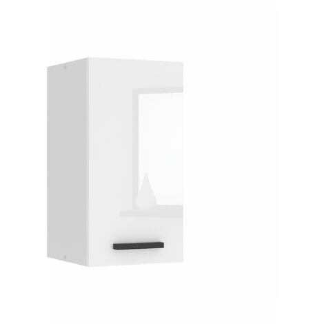 BELINI Meuble Haut Cuisine SG30 I Meubles de Cuisine - Mural, Rangements, 1 Porte I Taille: 29,6 x 30 x 58 cm I Armoire Murale avec Poignée en Métal I Couleur: Blanc très Brillant (1/5)
