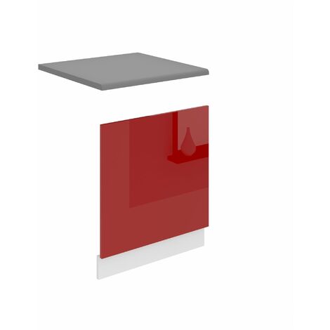 BELINI Habillage de Porte Lave Vaisselle PO60 Meuble Lave Vaisselle avec Plan de Travail I Accessoire pour Lave-Vaisselle Cuisine - Teille: 1,6 x 60 x 57 cm I Couleur: Rouge très Brillant (1/4)