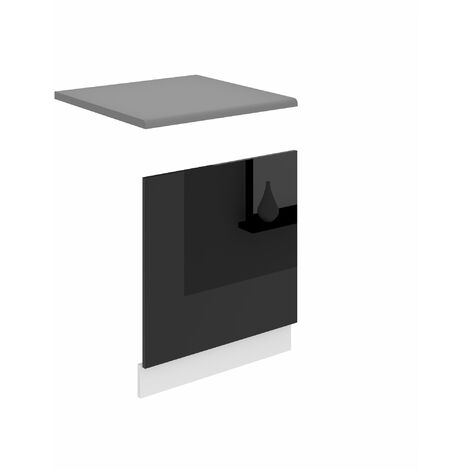 BELINI Habillage de Porte Lave Vaisselle PO60 Meuble Lave Vaisselle avec Plan de Travail I Accessoire pour Lave-Vaisselle Cuisine - Teille: 1,6 x 60 x 57 cm I Couleur: Noir très Brillant (1/4)