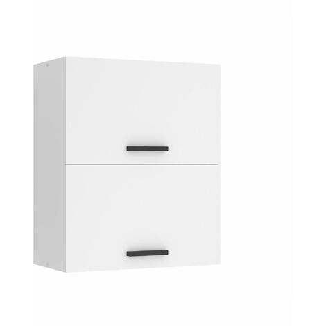 BELINI Meuble Haut Cuisine SGP2-60 I Meubles de Cuisine - Mural, Rangements, 2 Portes I Taille: 29,6 x 60 x 72 cm I Armoire Murale avec Poignée en Métal I Couleur: Blanc Mat (1/5)