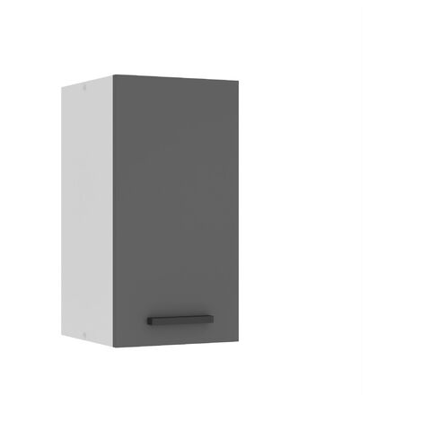 BELINI Meuble Haut Cuisine SG30 I Meubles de Cuisine - Mural, Rangements, 1 Porte I Taille: 29,6 x 30 x 58 cm I Armoire Murale avec Poignée en Métal I Couleur: Argent Mat (1/5)