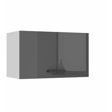 BELINI Meuble Haut Cuisine SGP60 I Meubles de Cuisine - Mural, Rangements, 1 Porte I Taille: 29,6 x 60 x 36 cm I Armoire Murale avec Poignée en Métal I Couleur: Argent très Brillant (1/5)