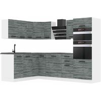 Belini Cuisine Equipee Complete Melanie Muebles de Cuisine Complets. L-Forme Cuisine. Cuisine Complete sans Plan de Travail, chêne Glamour