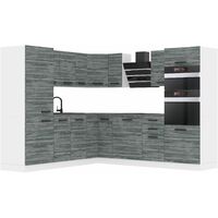 Belini Cuisine Equipee Complete Stacy Muebles de Cuisine Complets. L-Forme Cuisine. Cuisine Complete sans Plan de Travail, chêne Glamour