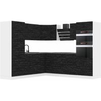 Belini Cuisine Equipee Complete Stacy Muebles de Cuisine Complets. L-Forme Cuisine. Cuisine Complete avec Plan de Travail, ébène Royal