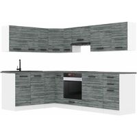 Belini Cuisine Equipee Complete Janet Muebles de Cuisine Complets. L-Forme Cuisine. Cuisine Complete sans Plan de Travail, chêne Glamour