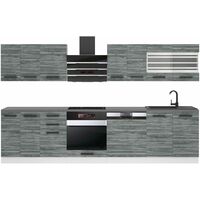 BELINI Cuisine Equipee Complete - 300 cm Lucy Muebles de Cuisine Complète Cuisine Complete sans Plan de Travail Rangement Cuisine Buffet Cuisine Chêne Glamour
