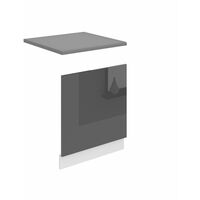 BELINI Habillage de Porte Lave Vaisselle PO60 Meuble Lave Vaisselle avec Plan de Travail I Accessoire pour Lave-Vaisselle Cuisine - Teille: 1,6 x 60 x 57 cm I Couleur: Argent très Brillant