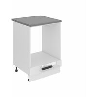BELINI Meuble Cuisine Bas avec Plan de Travail SDP I Meubles de Cuisine - Taille: 51,6 x 60 x 85 cm I Petit Meuble Cuisine - sans Porte I Couleur : Blanc très Brillant