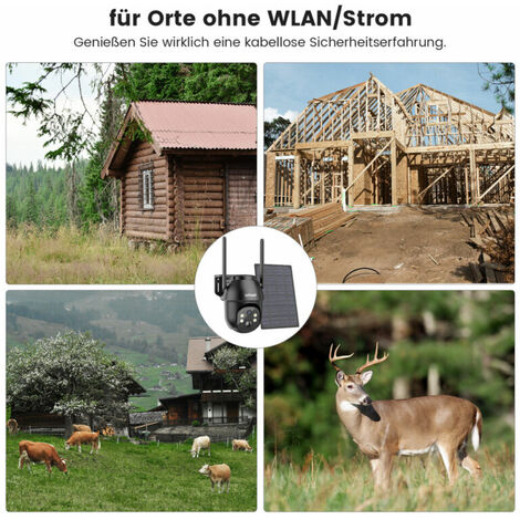 ieGeek 2K 4G LTE Überwachungskamera mit SIM Karte 100 Kabellos Solar