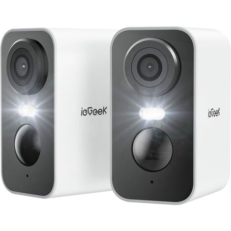 ieGeek 2Stk. 2K Überwachungskamera Aussen Akku Kabellose innen mit Farbige 10m Nachtsicht PIR-Bewegungserkennung ,Lange Zeit Standby,Cloud/SD Storage IP65 2-Wege Audio