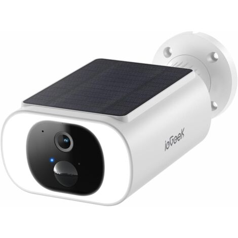 iegeek 2K Sicherheits-Outdoor-Überwachungskamera mit Solarpanel-Batterie, Outdoor-Solar-Überwachungskamera mit Scheinwerfer, PIR-Bewegungserkennung, 2,4 GHz WiFi, 6S Cloud-Speicherzyklus, kein Abonnem (1/5)
