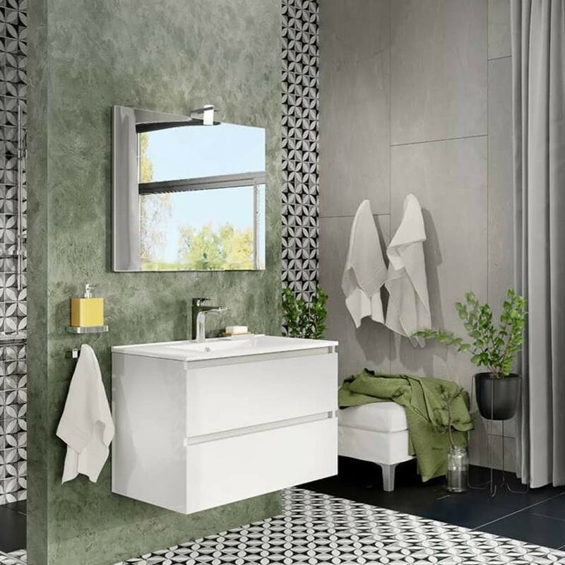 Armario de baño con espejo de pared 56 x 13 x 58cm color blanco