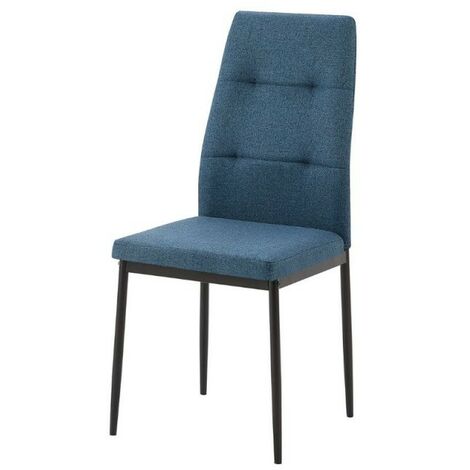 Silla de comedor tapizada en tela azul 63,5x89h cm - Adara (1/5)