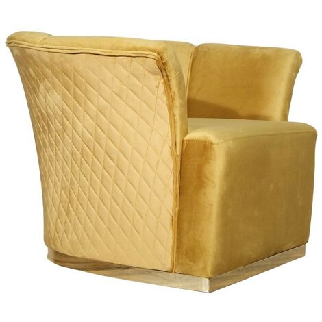 Sillón de terciopelo color mostaza Argentario Berger (1/4)