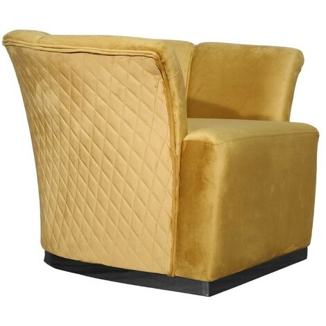 Sillón de terciopelo ocre con base negra - Argentario Berger (1/2)