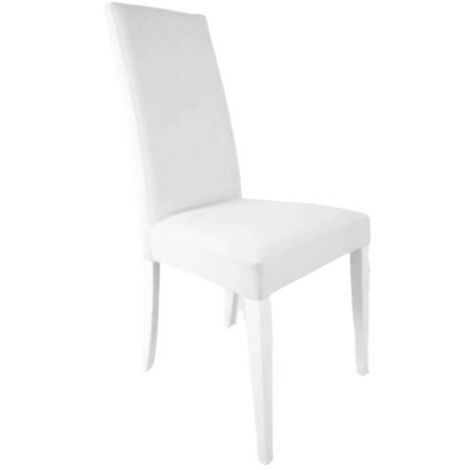 Silla de salón de piel sintética en blanco - Nancy (1/2)