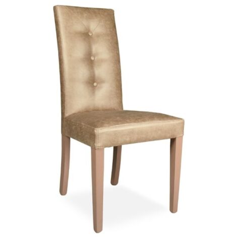 Silla tapizada en tela color camello - Montecarlo (1/4)