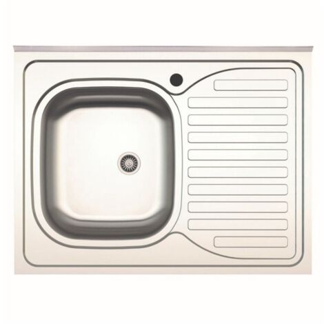 Fregadero de encimera de un seno con escurridor derecho 80x60 cm - Samet SA30DX (1/3)
