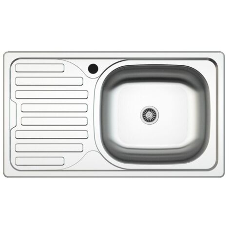 Fregadero Empotrable Acero 76x43,5 Una Cubeta Y Escurridor Izquierdo Sa07sx Samet 89543300