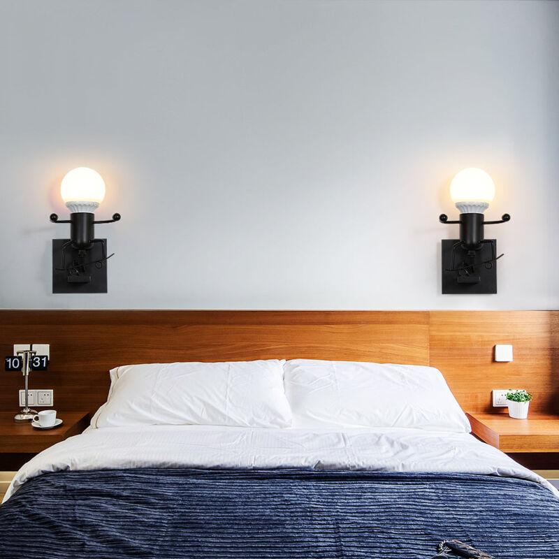 Applique Murale Vintage, Lampe Murale Industrielle, E27 Lampe Moderne Pour Couloir Cuisine Chambre 2