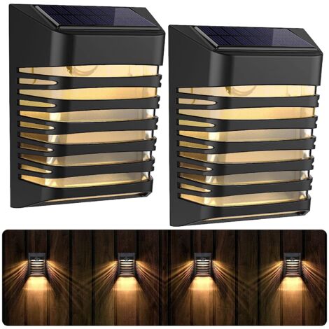 2 pièces Applique solaire Extérieur Lampe murale LED Pour Cour Jardin Couloir Terrasse Proche Mur Pathway Patio Villa (1/5)