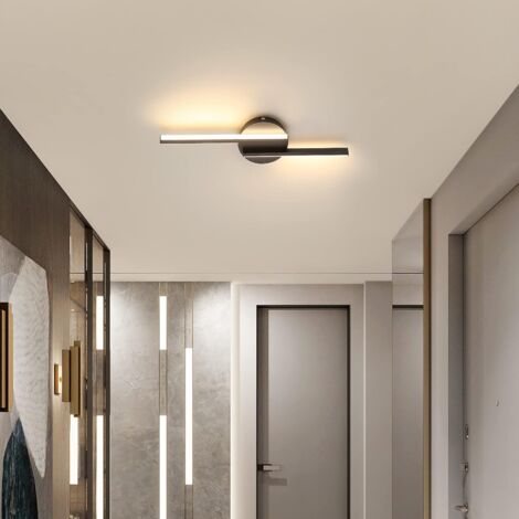 GOECO Applique Murale LED Intérieur Noir 45CM x 12CM, Aluminium Lampe Murale Moderne 16W, 3000K Lumière Chaude pour Salon Couloir Salle de Bain Escalier