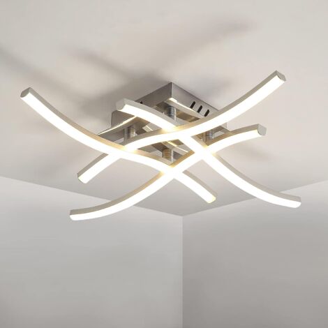 Goeco – Plafonnier LED moderne en forme de vague – Lumière neutre 4500K – 24W 2700Lm – Aluminium et acrylique – Pour salon, chambre, salle à manger