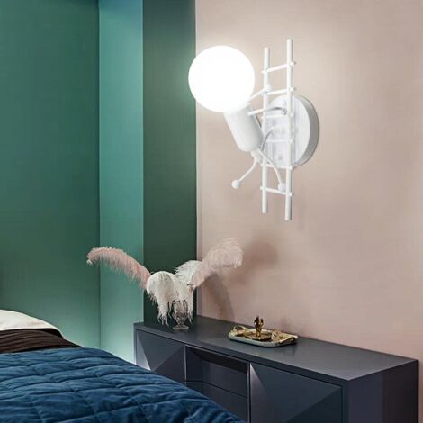 GOECO Applique Murale Humanoïde  Blanc - Art Déco E27  220V Chambre Couloir Café