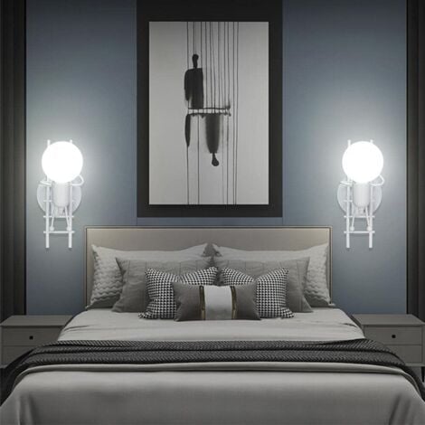 GOECO Applique Murale Humanoïde  Blanc - Art Déco E27  220V Chambre Couloir Café