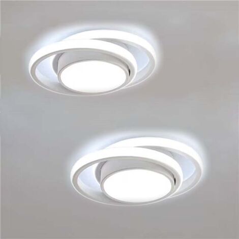 GOECO Plafonnier LED 2 pièces , Rond Lampe de Plafond 32W 2350lm, Longueur 28cm Blanc Froid 6500K,Moderne Luminaire Plafonnier pour Couloir Coucher Cuisine Salon