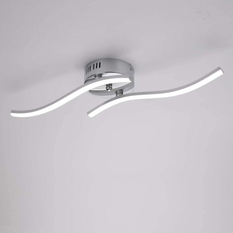 GOECO Plafonnier LED, Design Ondulé avec ,Argenté 12W 1100 Lumen lumière Blanc Froid 6500K ,lustre moderne pour salon ou cuisine