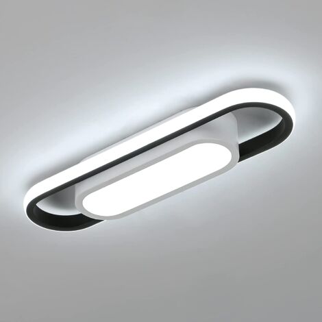 Goeco – Plafonnier LED moderne 24W 1800LM – Éclairage blanc froid 6000K – Acrylique pour salon, chambre, cuisine, couloir – Dimensions 40x12x5cm