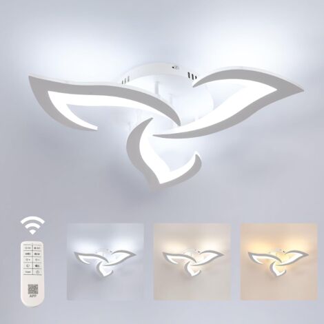 Goeco – Plafonnier LED 36W 4000LM – Acrylique noir – Dimmable 3000K-6500K – Diamètre 58cm – Pour salon, chambre, cuisine