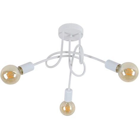 Plafonnier Moderne, Luminaire Plafonnier E27 Industrielle en Fer Forgé, 3 Lampes de Suspension Salon Cuisine Salle à Manger, Diamètre 55cm (Ampoule Non Incluse)